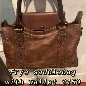 Frye saddlebag with walllet
